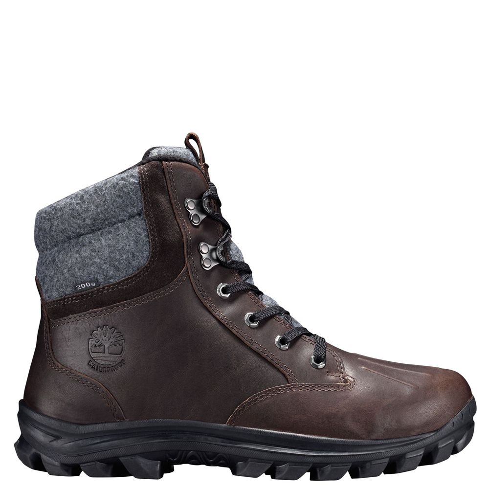 Timberland Μποτες Χιονιού Ανδρικα Βαθυ Καφε - Chillberg Mid Waterproof - Greece 8572306-IB